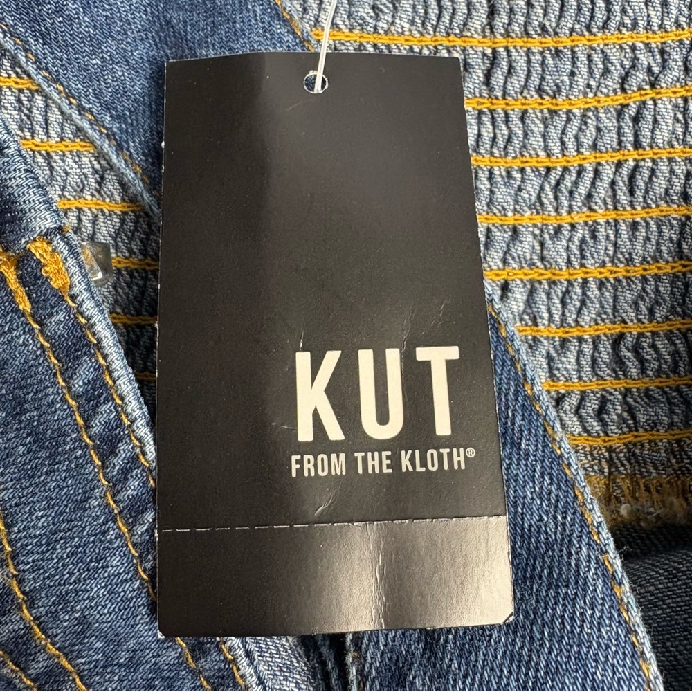 NWT KUT from the Kloth Emiko Sweetheart Denim Mini Dress Dark Wash Size L - Picture 14 of 15